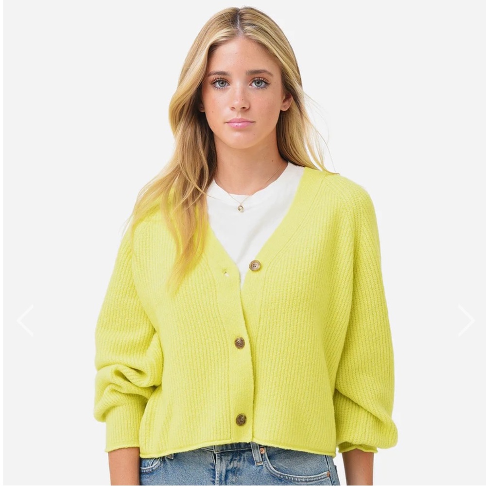 Velvet Mia Cardigan in citron, size small, never worn